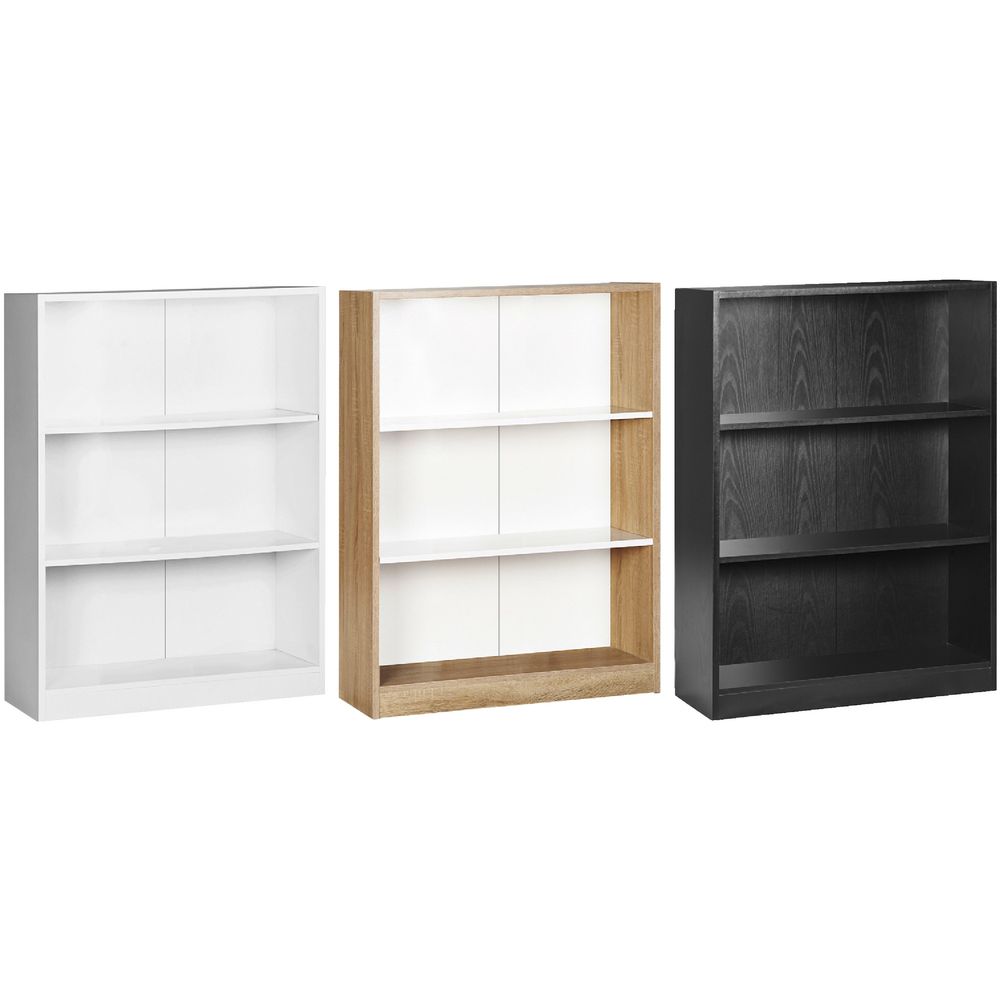 Austin 3 Shelf Bookcase Oak and White