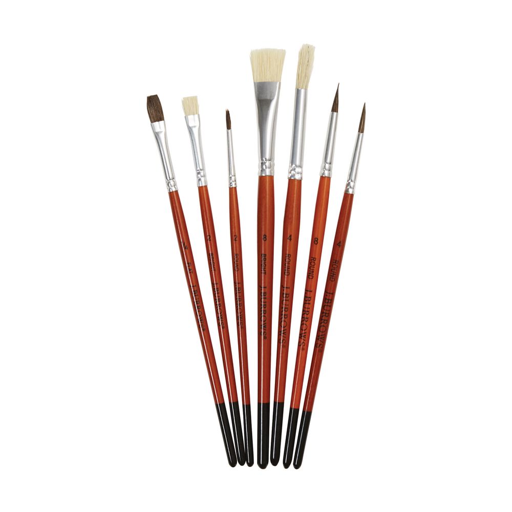 J.Burrows Paintbrush Set Assorted 7 Piece