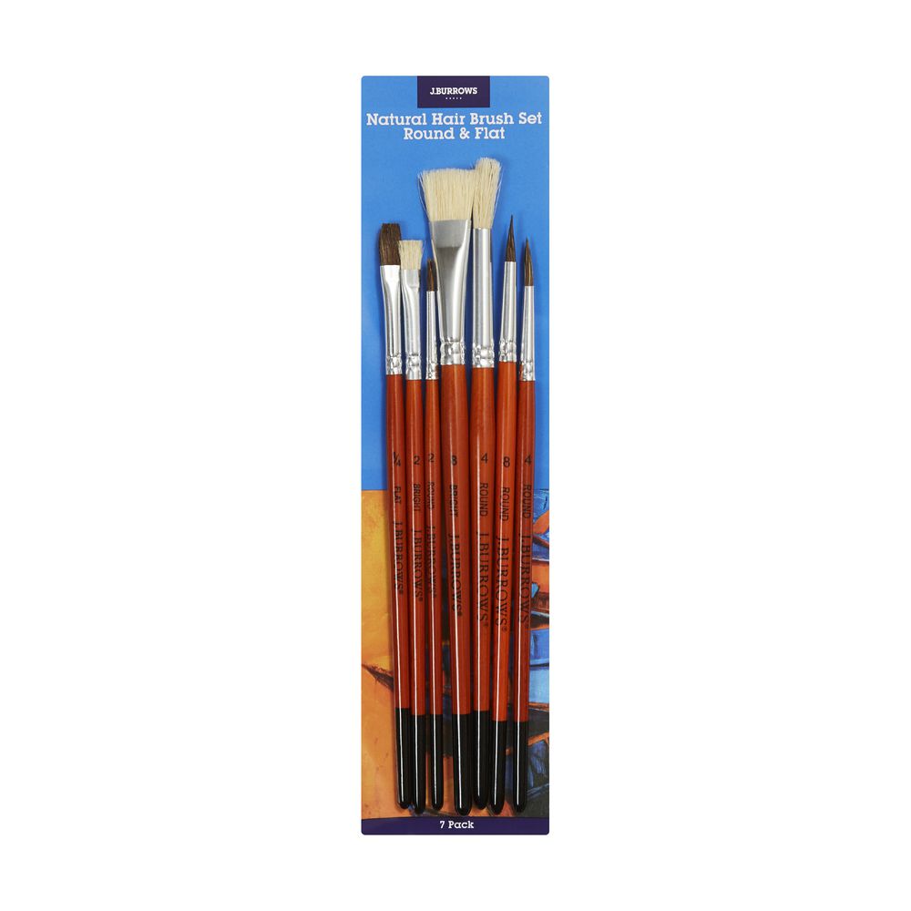 J.Burrows Paintbrush Set Assorted 7 Piece