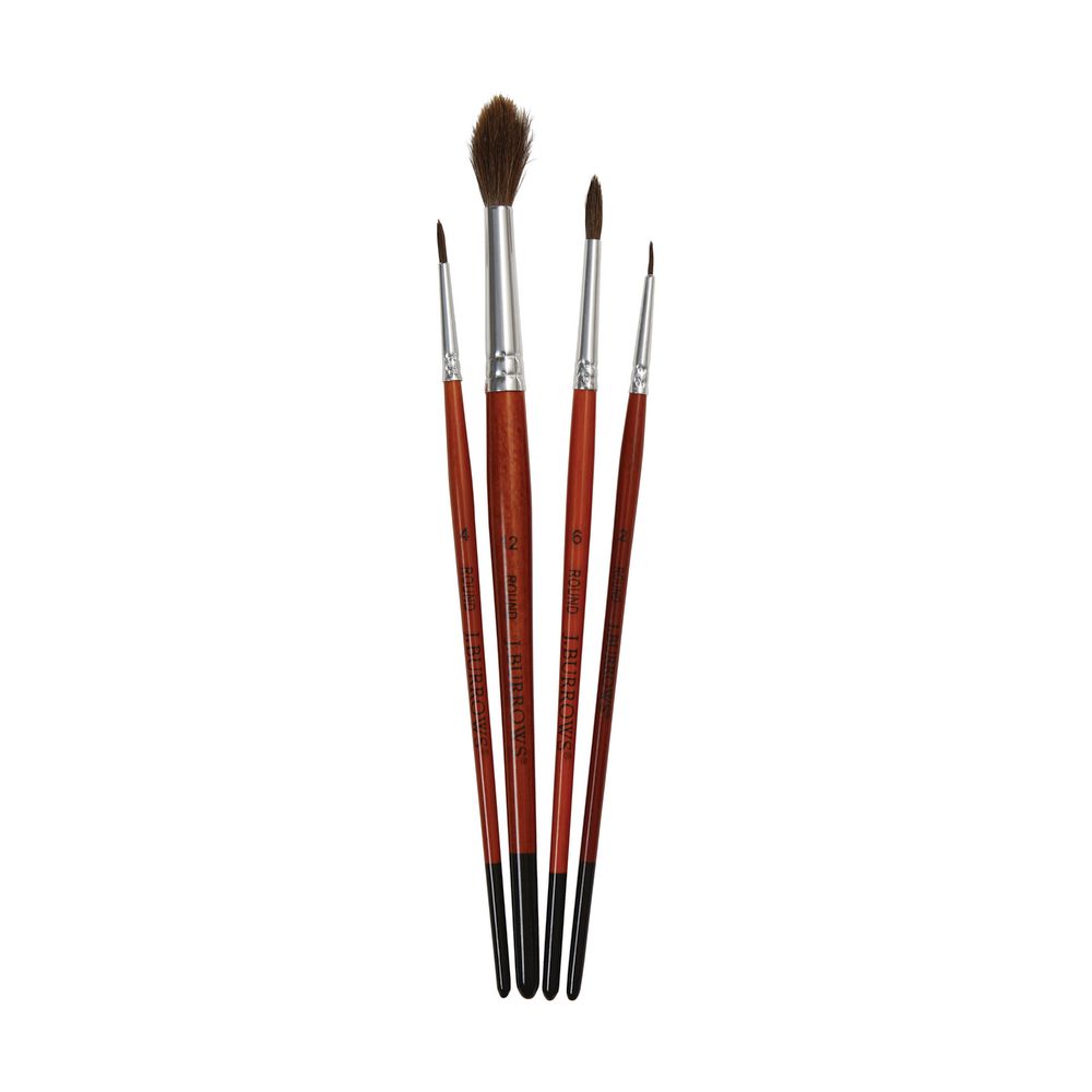 J.Burrows Round Pony Paintbrush Set 4 Piece