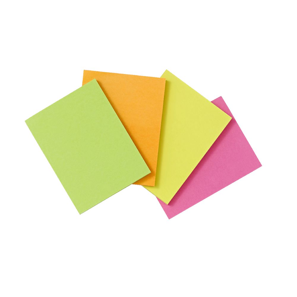 J.Burrows Stick-it Notes 38 x 50mm Assorted Neon 4 Pack