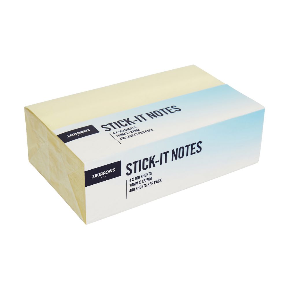 J.Burrows Stick-it Notes 76 x 127mm 4 Pack