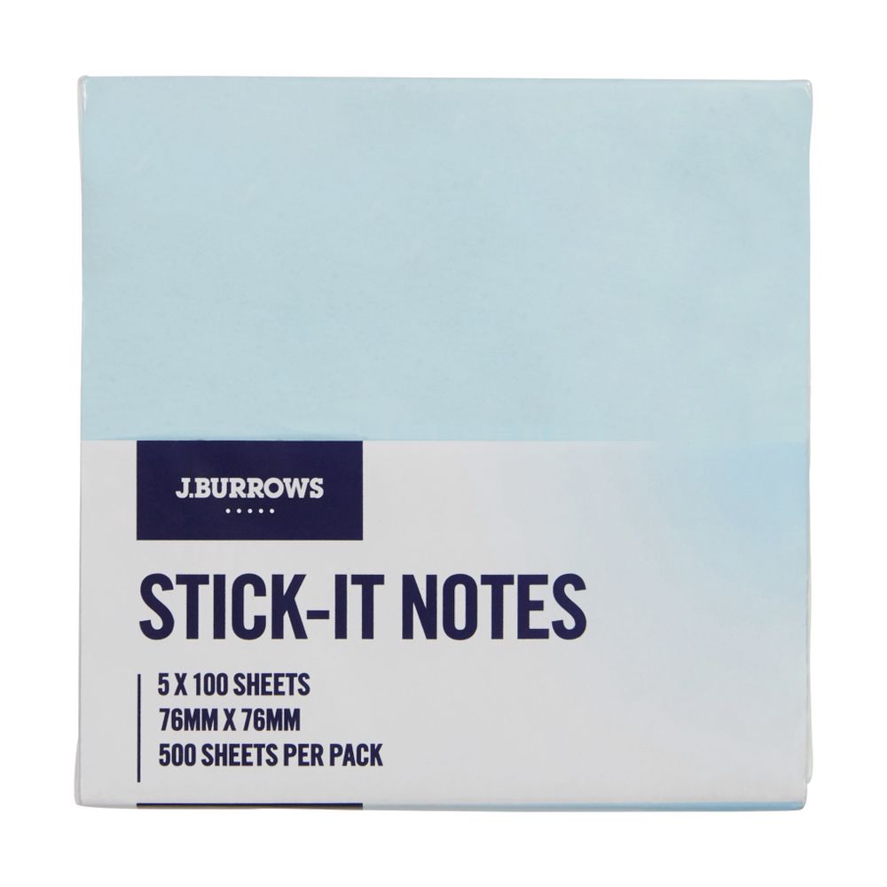 J.Burrows Stick-it Notes 76 x 76mm Pastel 5 Pack