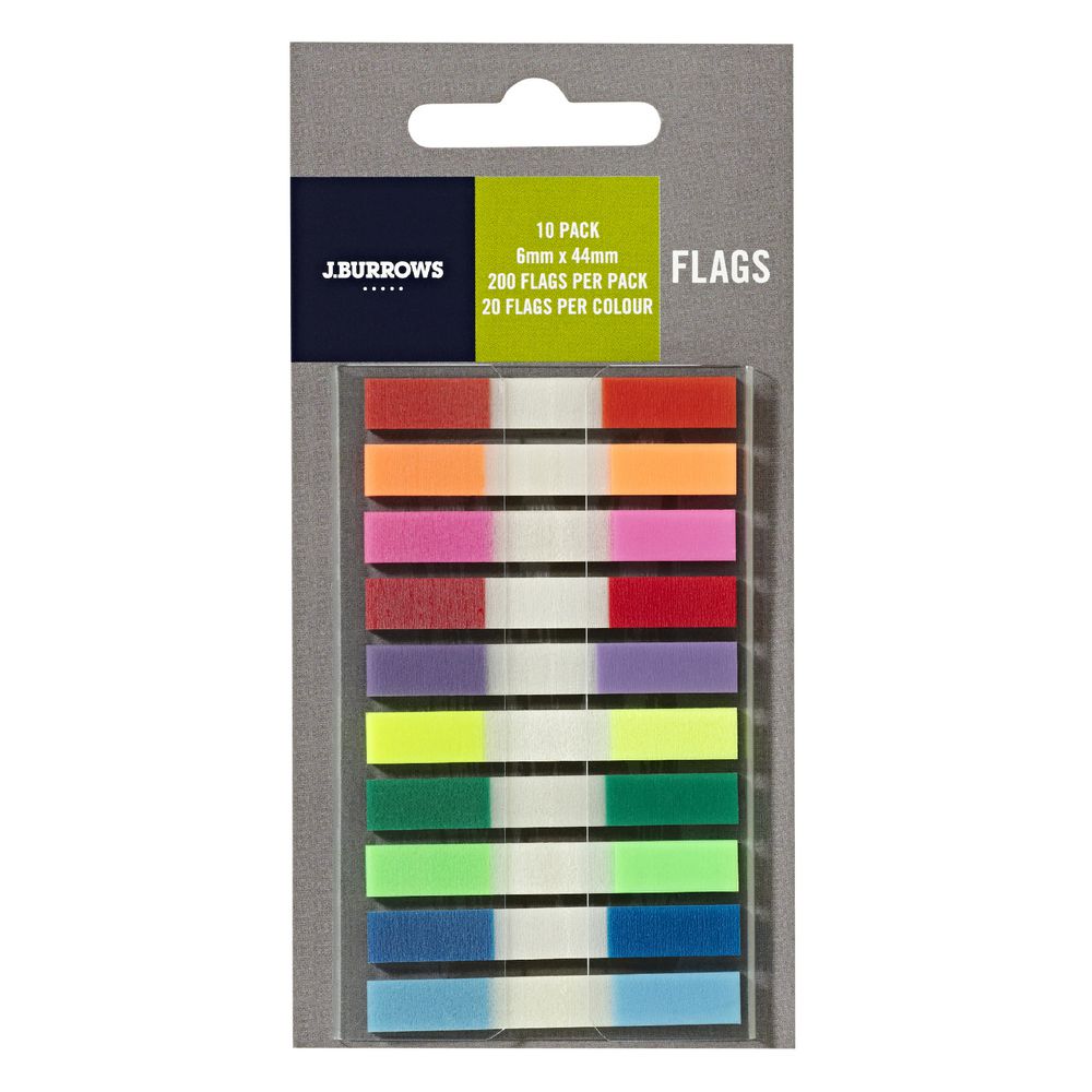 J.Burrows Translucent Flags 6 x 44mm 10 Pack