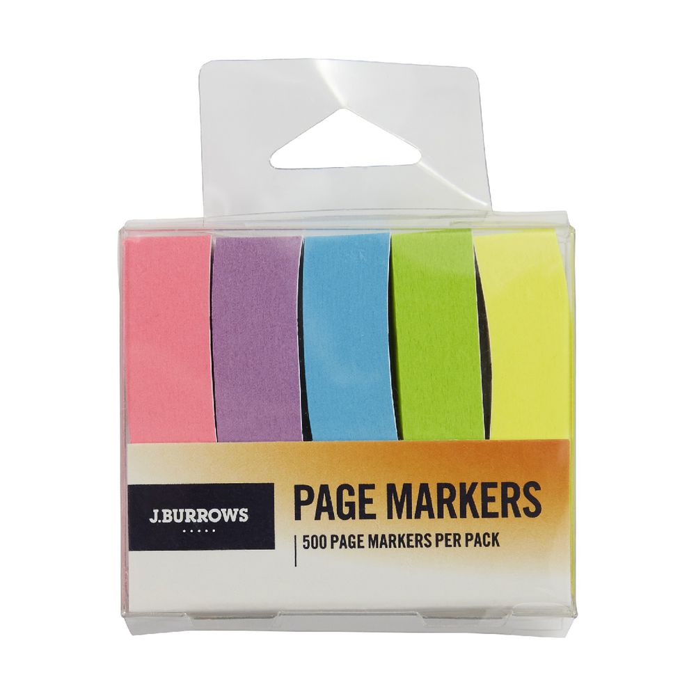 J.Burrows Page Markers 13mm x 45mm 5 Pack