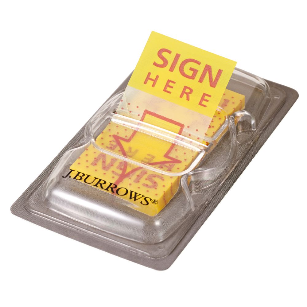 J.Burrows Sign Here Flags 25 x 44mm 8 Pack