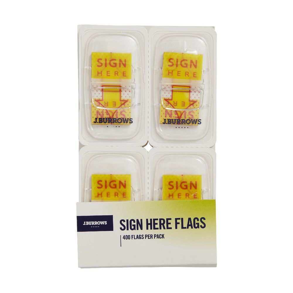 J.Burrows Sign Here Flags 25 x 44mm 8 Pack