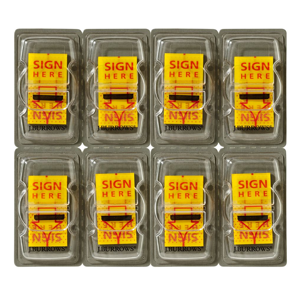 J.Burrows Sign Here Flags 25 x 44mm 8 Pack