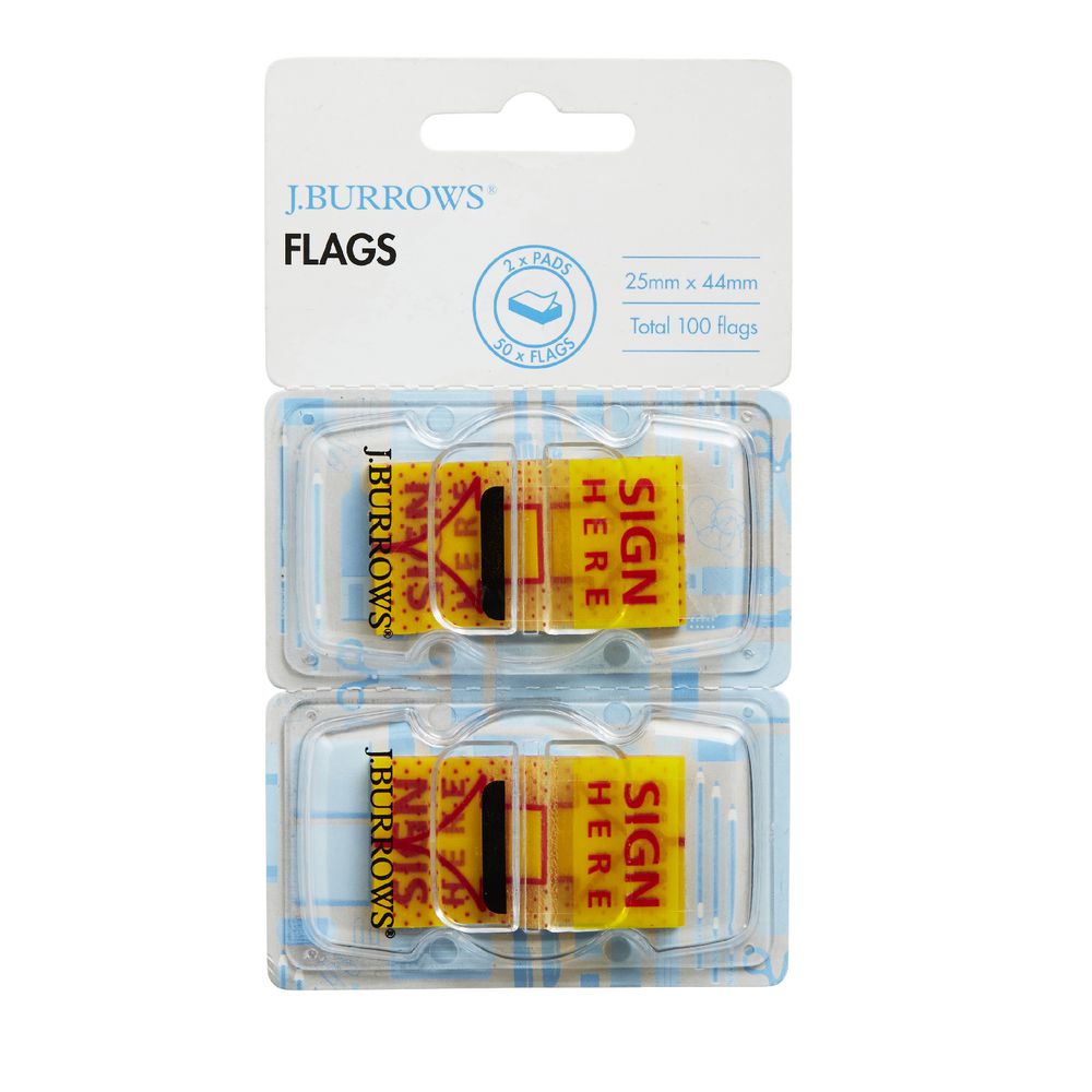 J.Burrows Sign Here Flags 25 x 44mm 2 Pack