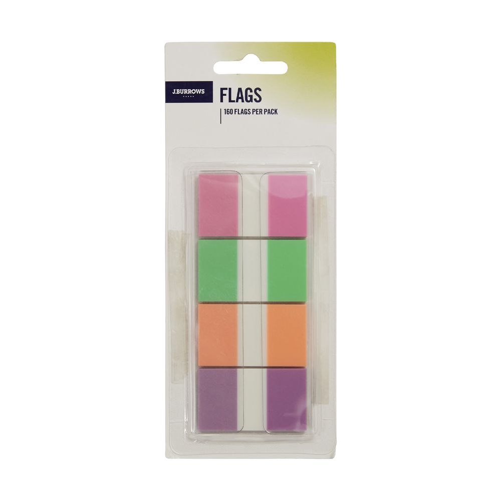 J.Burrows Tabs 38 x 50mm Assorted Colours 4 Pack