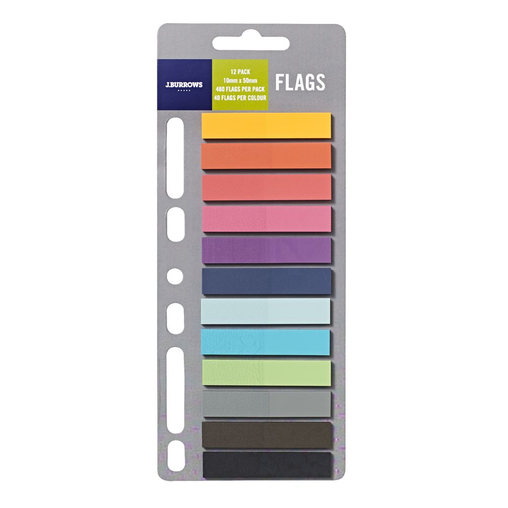 J.Burrows Translucent Flags 10 x 50mm 12 Pack
