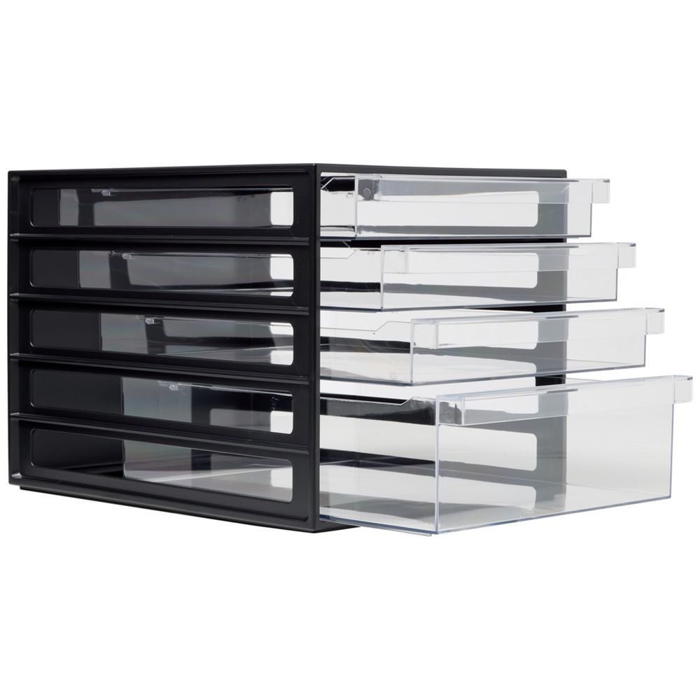 J.Burrows Desktop File Organiser 4 Drawer Black | Officeworks