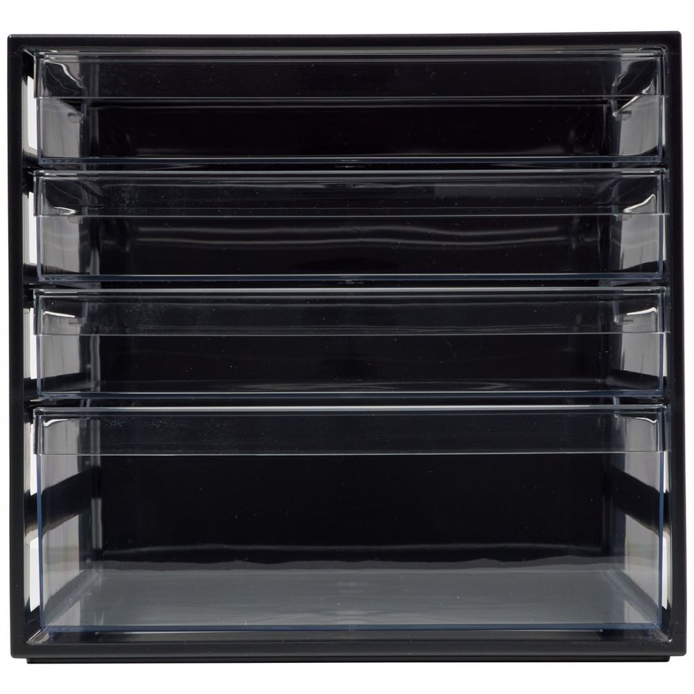 J.Burrows Desktop File Organiser 4 Drawer Black | Officeworks