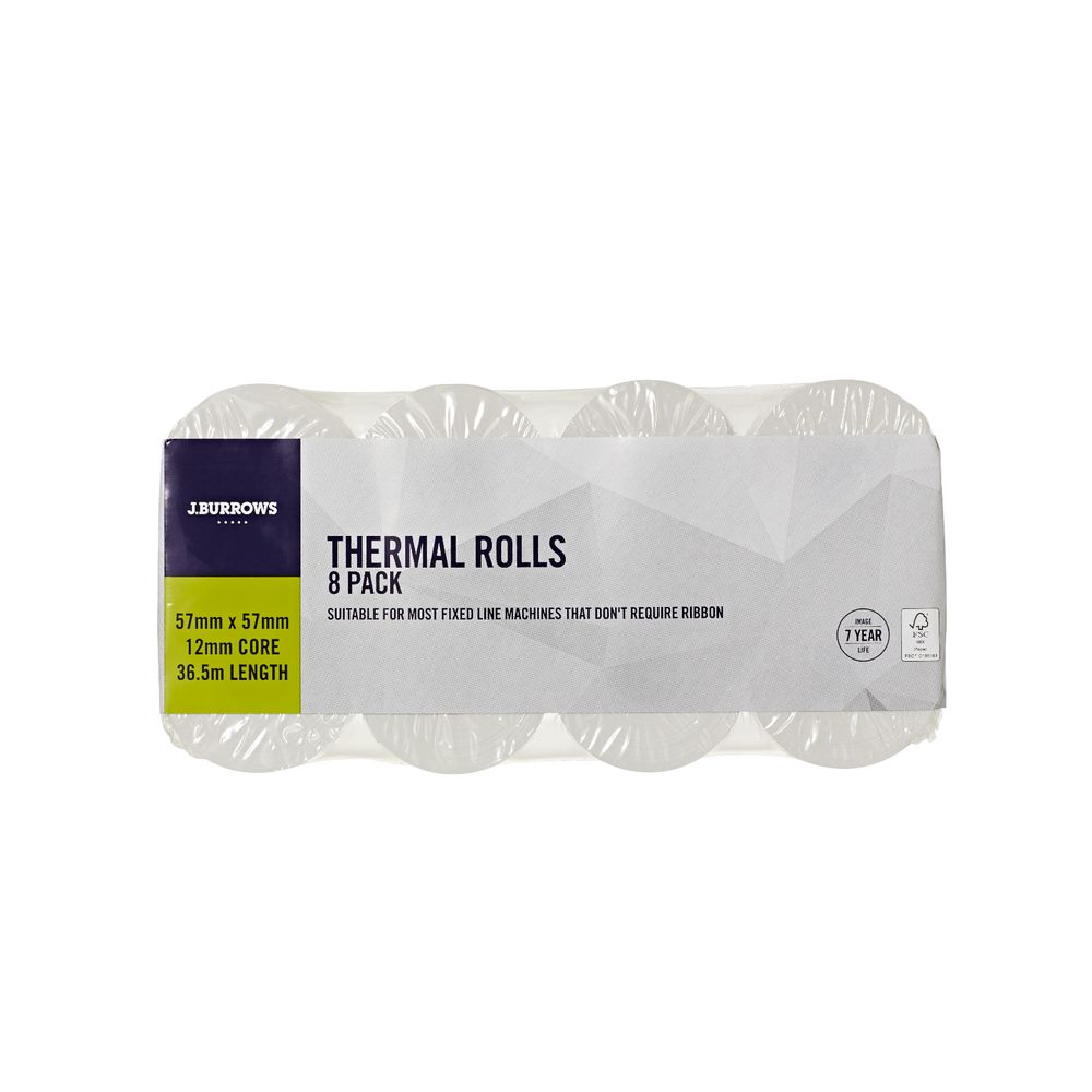 J.Burrows Thermal Rolls 57 x 57mm 8 Pack