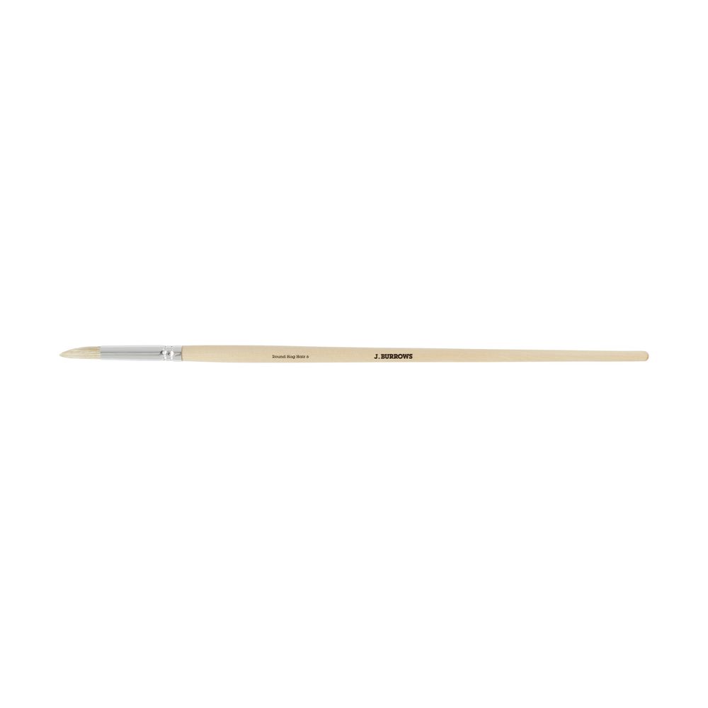 J.Burrows Round Hog Paintbrush Size 6