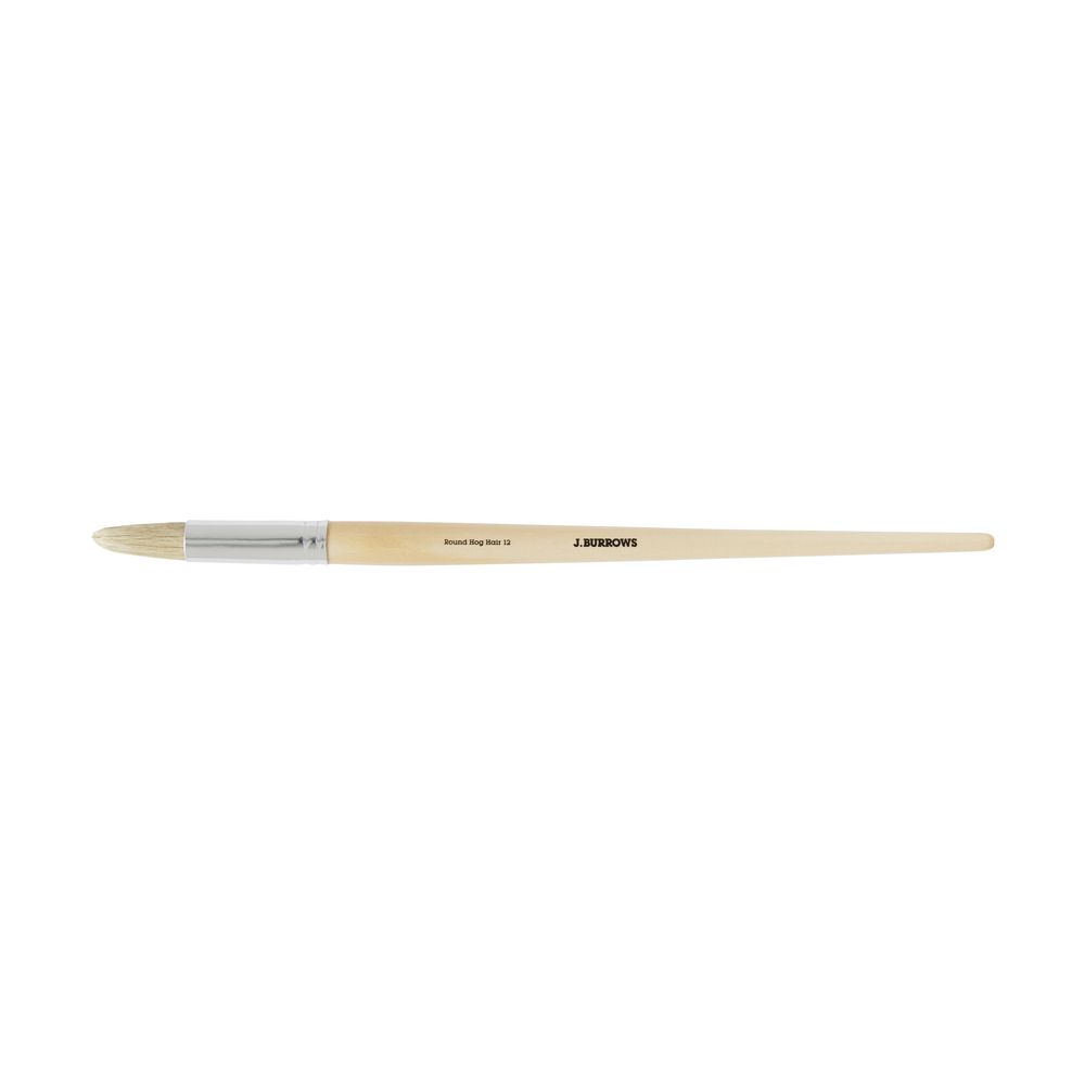 J.Burrows Round Hog Paintbrush Size 12