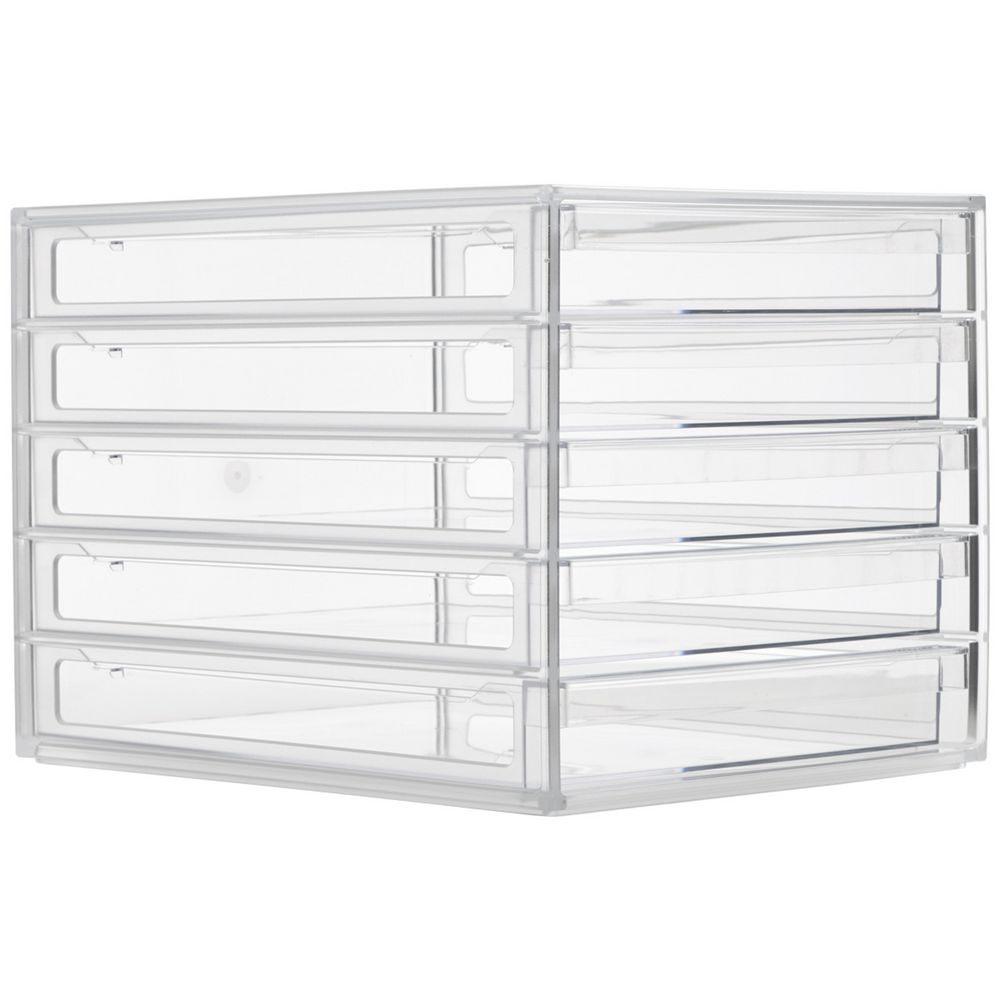 J.Burrows Desktop File Organiser 5 Drawer Clear | Officeworks