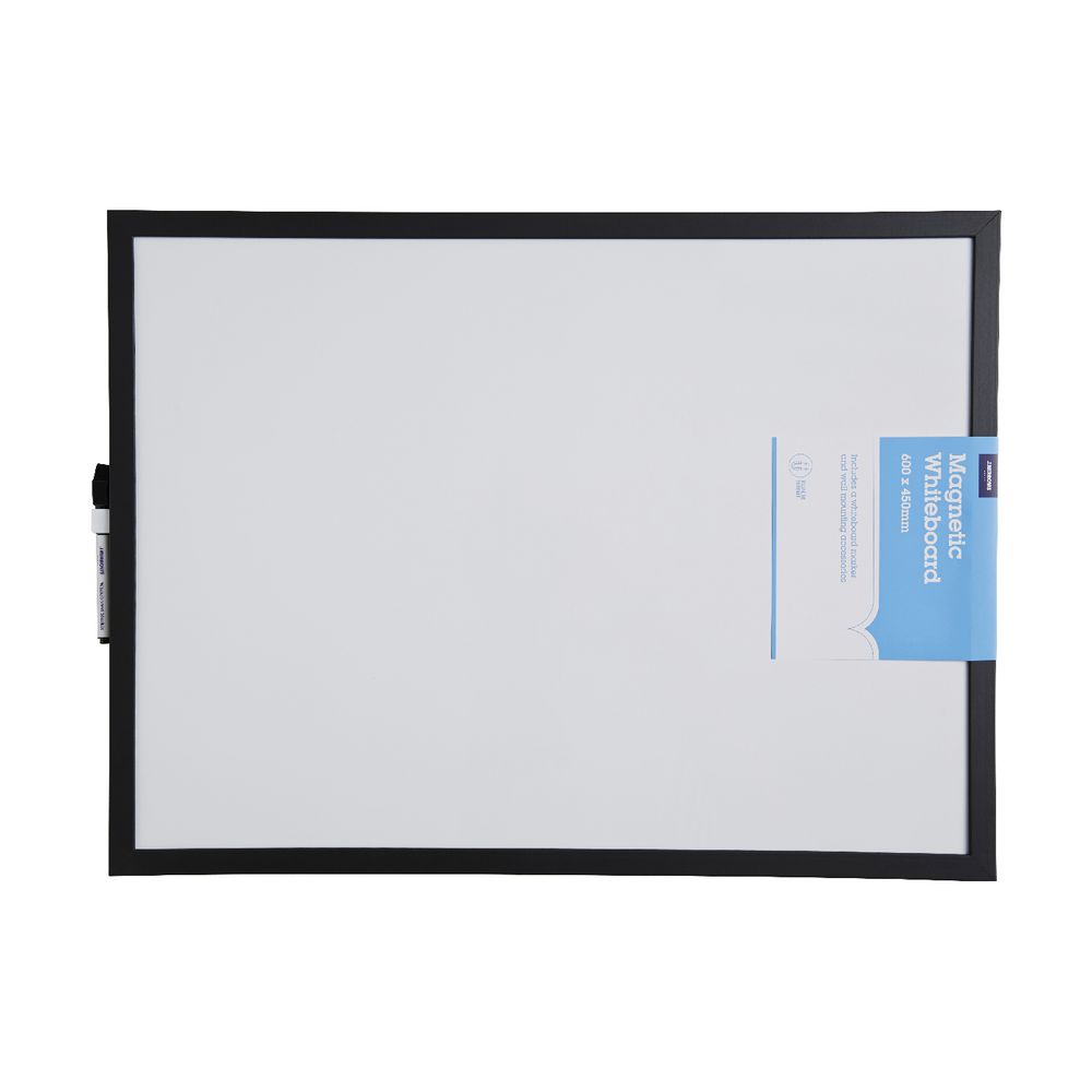 J.Burrows Black Frame Whiteboard 600 x 450mm Officeworks