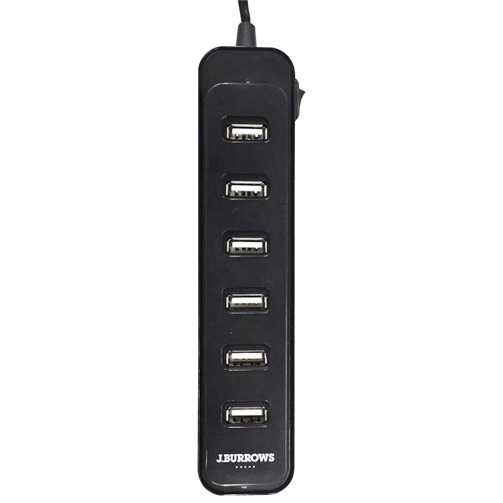 J.Burrows 7 Port USB 2.0 Hub Black