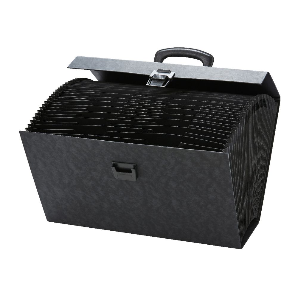 J.Burrows Expanding File Carry Case 31 Pockets Black