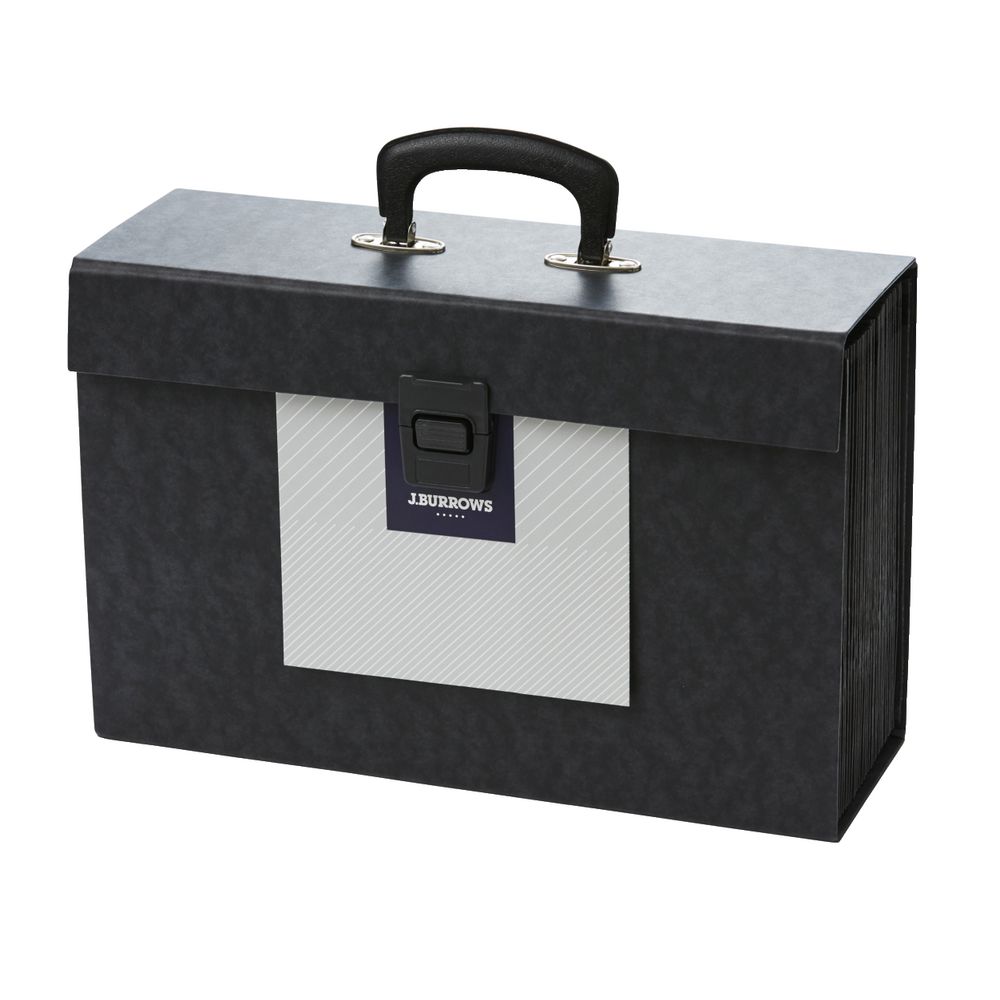 J.Burrows Expanding File Carry Case 31 Pockets Black
