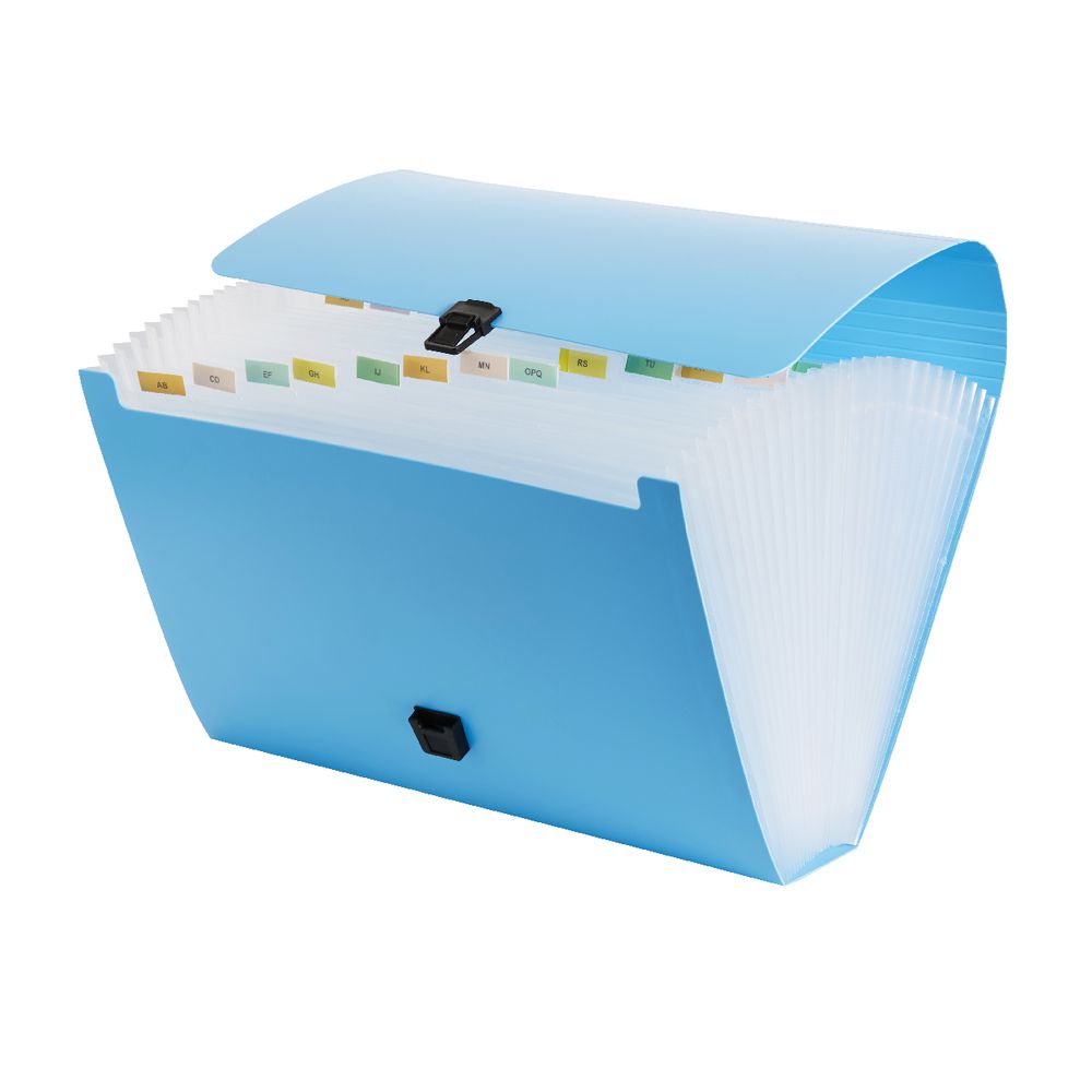 J.Burrows Expanding File Foolscap 26 Pocket Blue