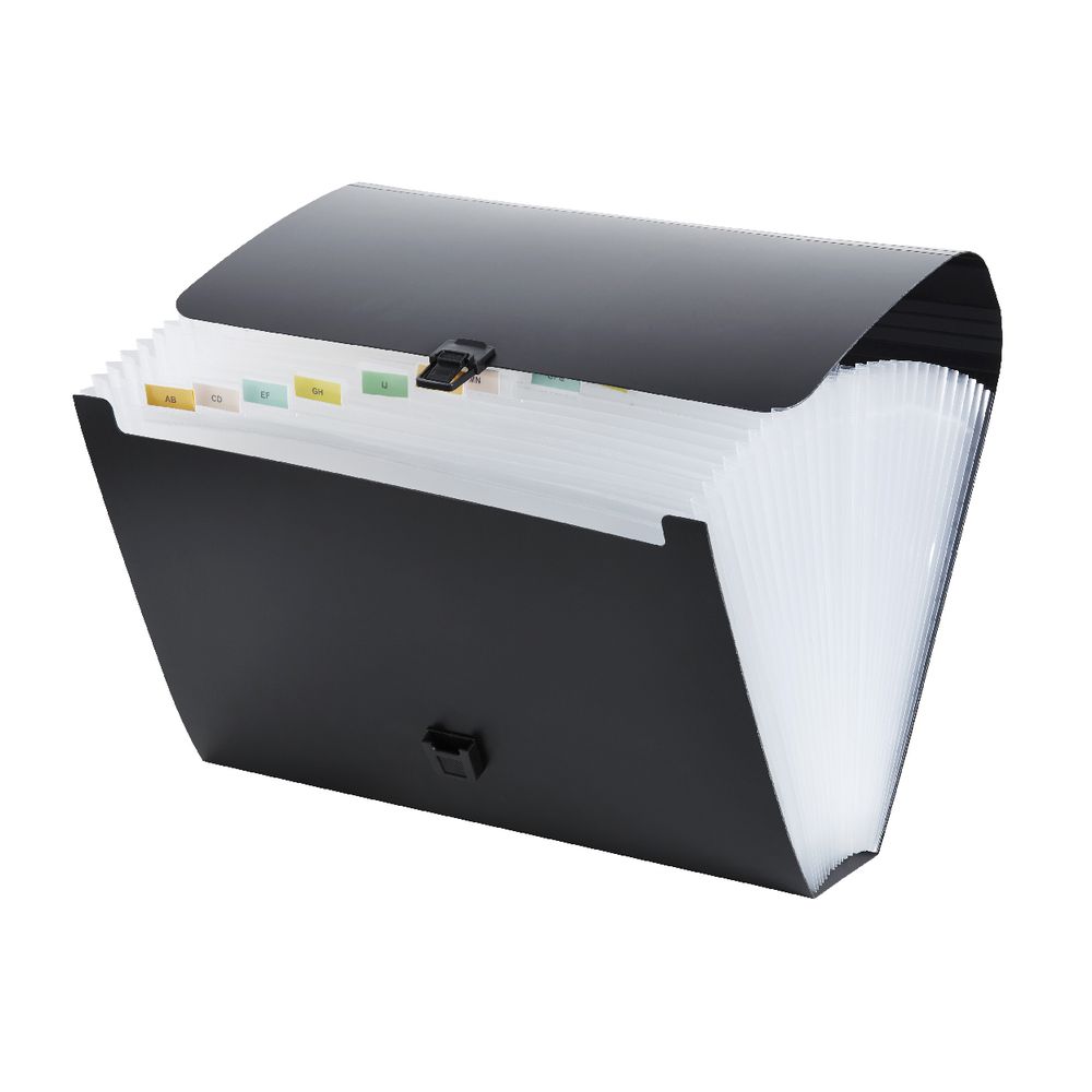 J.Burrows Expanding File Foolscap 26 Pocket Black
