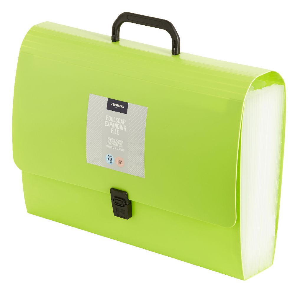 J.Burrows Expanding File Foolscap 26 Pocket Green