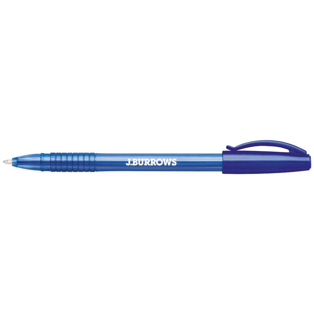 J.Burrows Ballpoint Pens Blue Box of 50 Officeworks