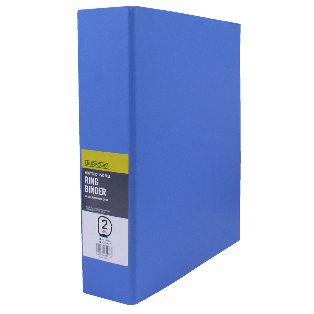 J.Burrows Binder A4 2 D-Ring 50mm Blue