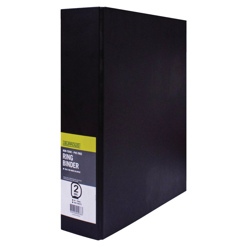 J.Burrows Binder A4 2 D-Ring 50mm Black