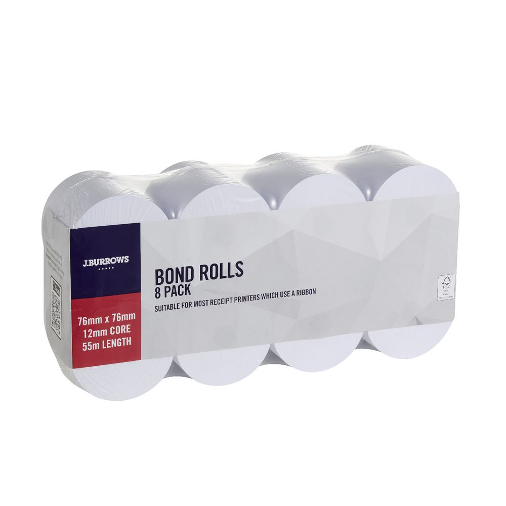 J.Burrows Bond Rolls 76 x 76mm 8 Pack