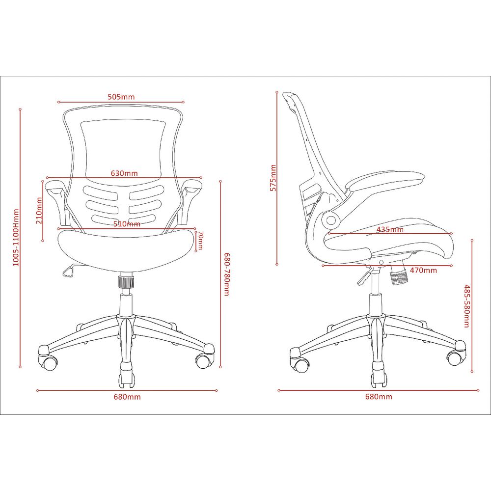 Baku Medium Back Chair Black
