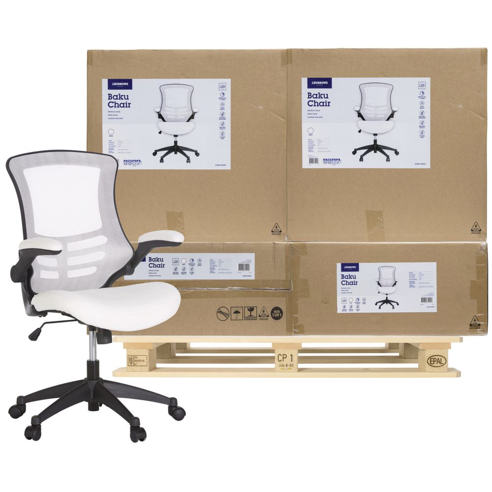 Baku Medium Back Chair White
