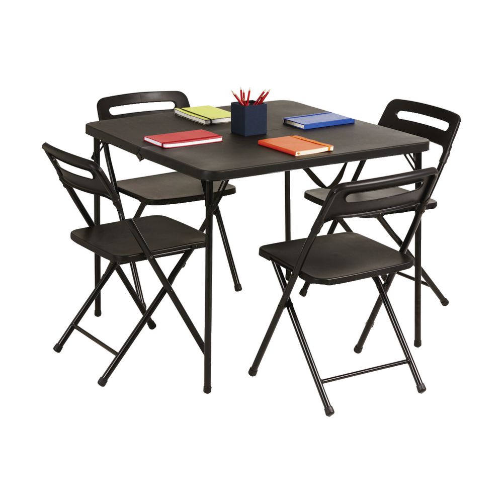 5 Piece Table and Chairs Set Black