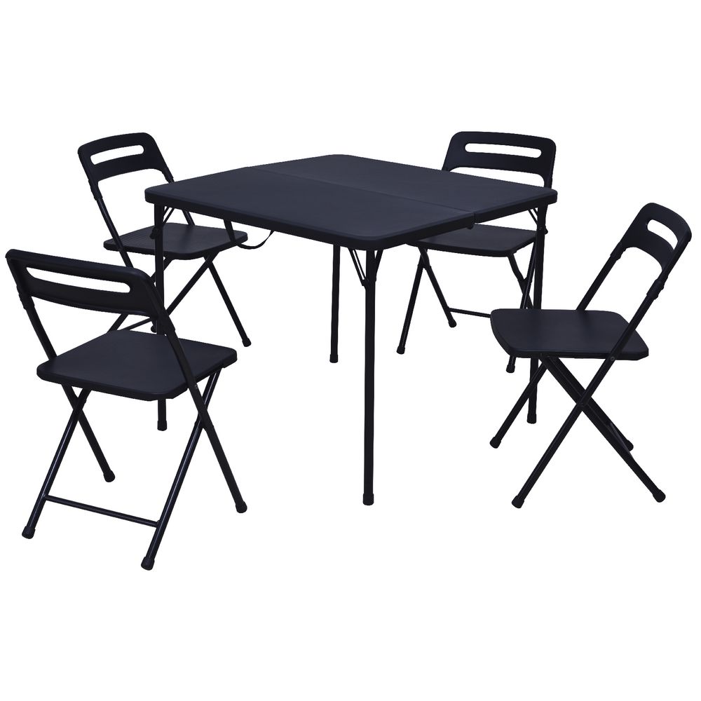 5 Piece Table and Chairs Set Black