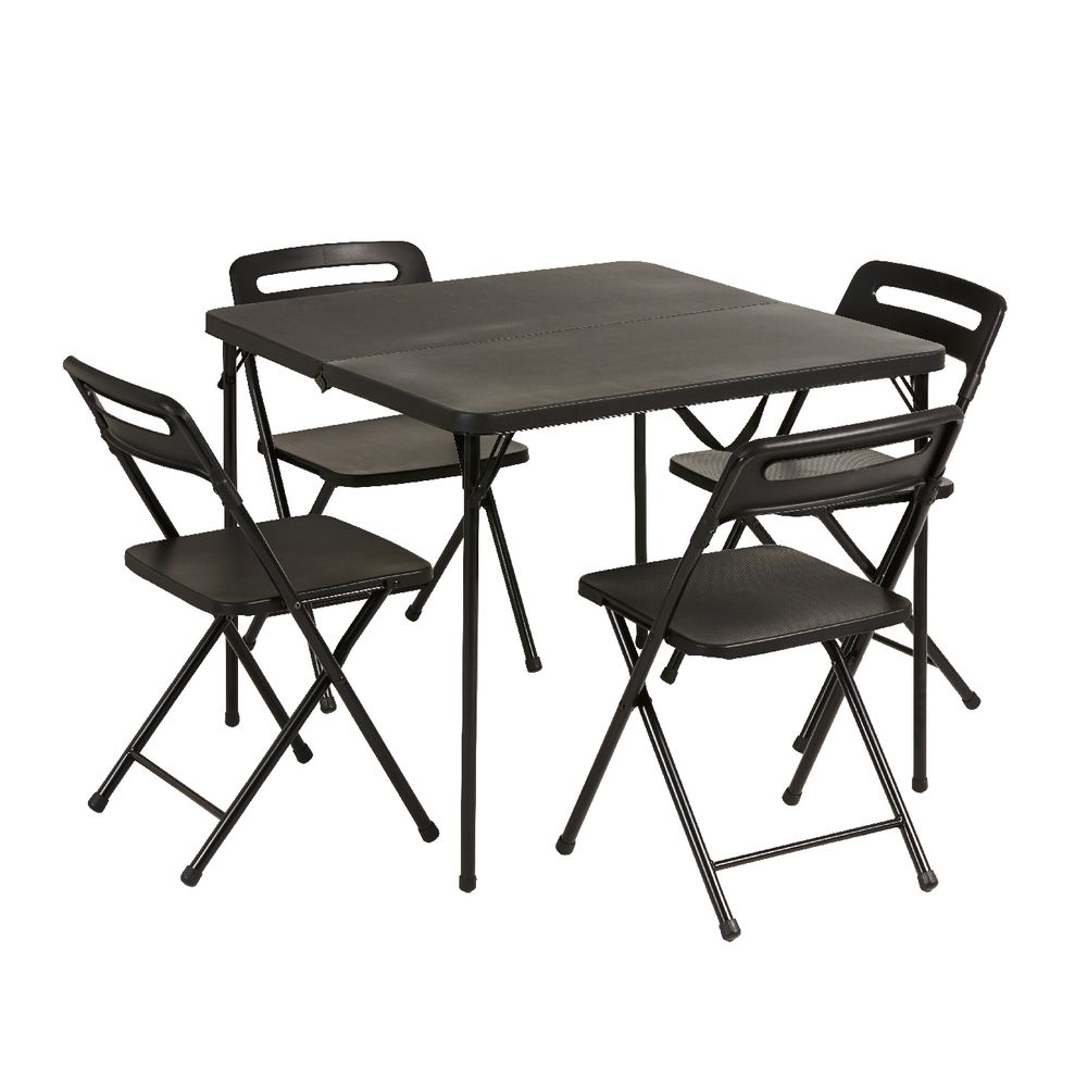 5 Piece Table and Chairs Set Black