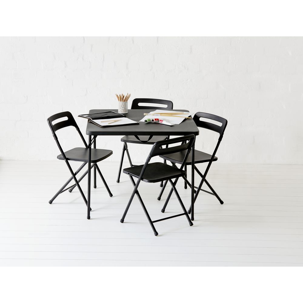 5 Piece Table and Chairs Set Black