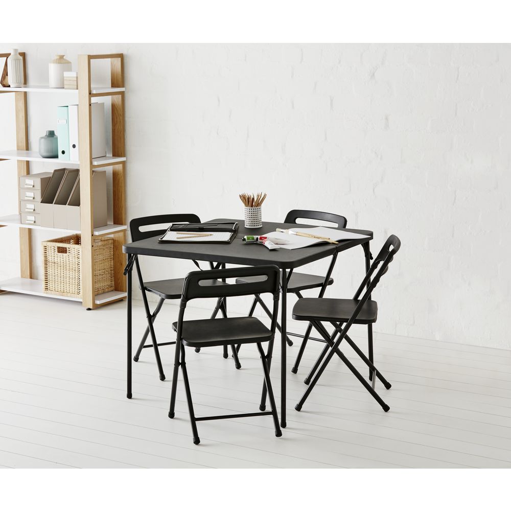 5 Piece Table and Chairs Set Black