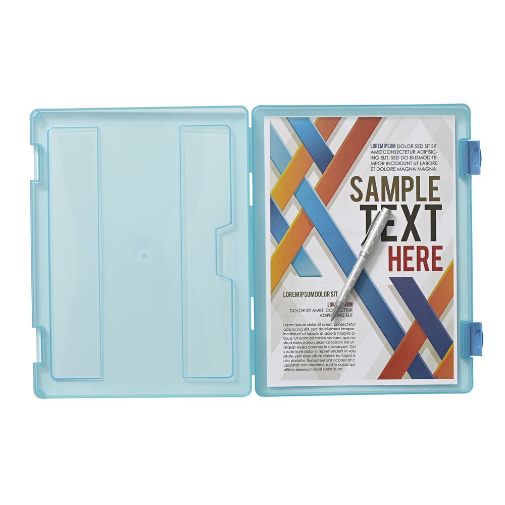 J.Burrows Stationery Case A4 Clip Closure Blue