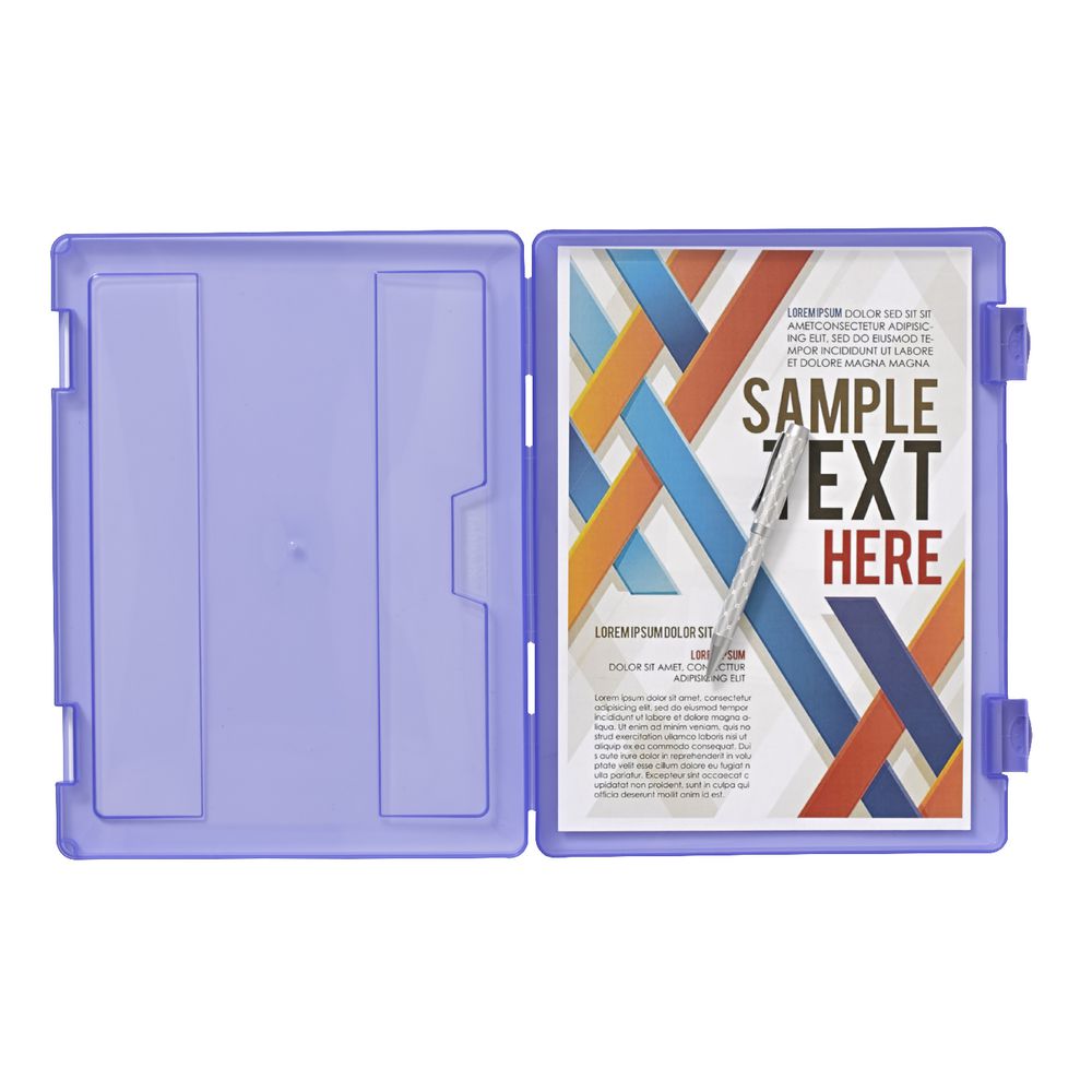 J.Burrows Stationery Case A4 Clip Closure Purple