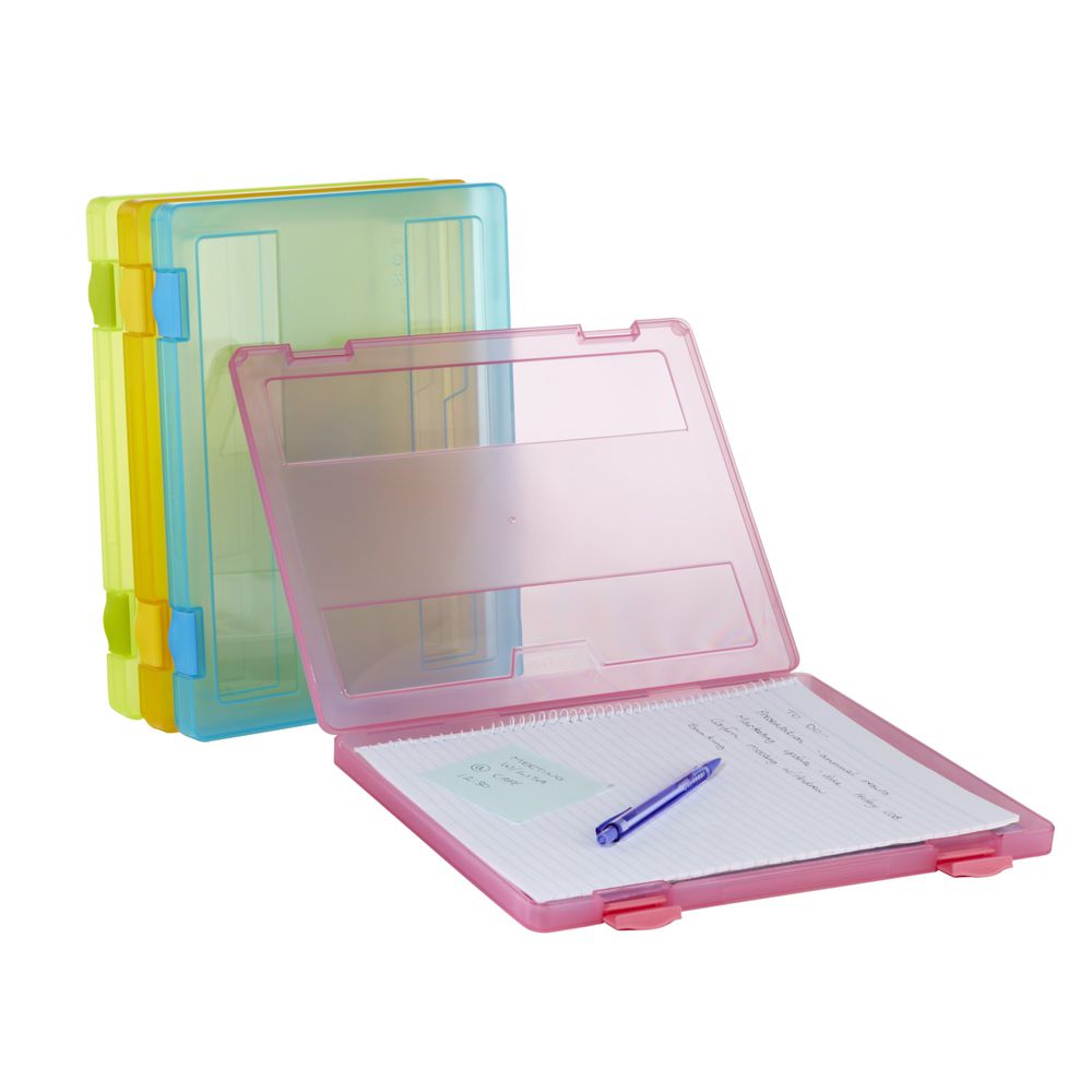 J.Burrows Stationery Case A4 Clip Closure Pink