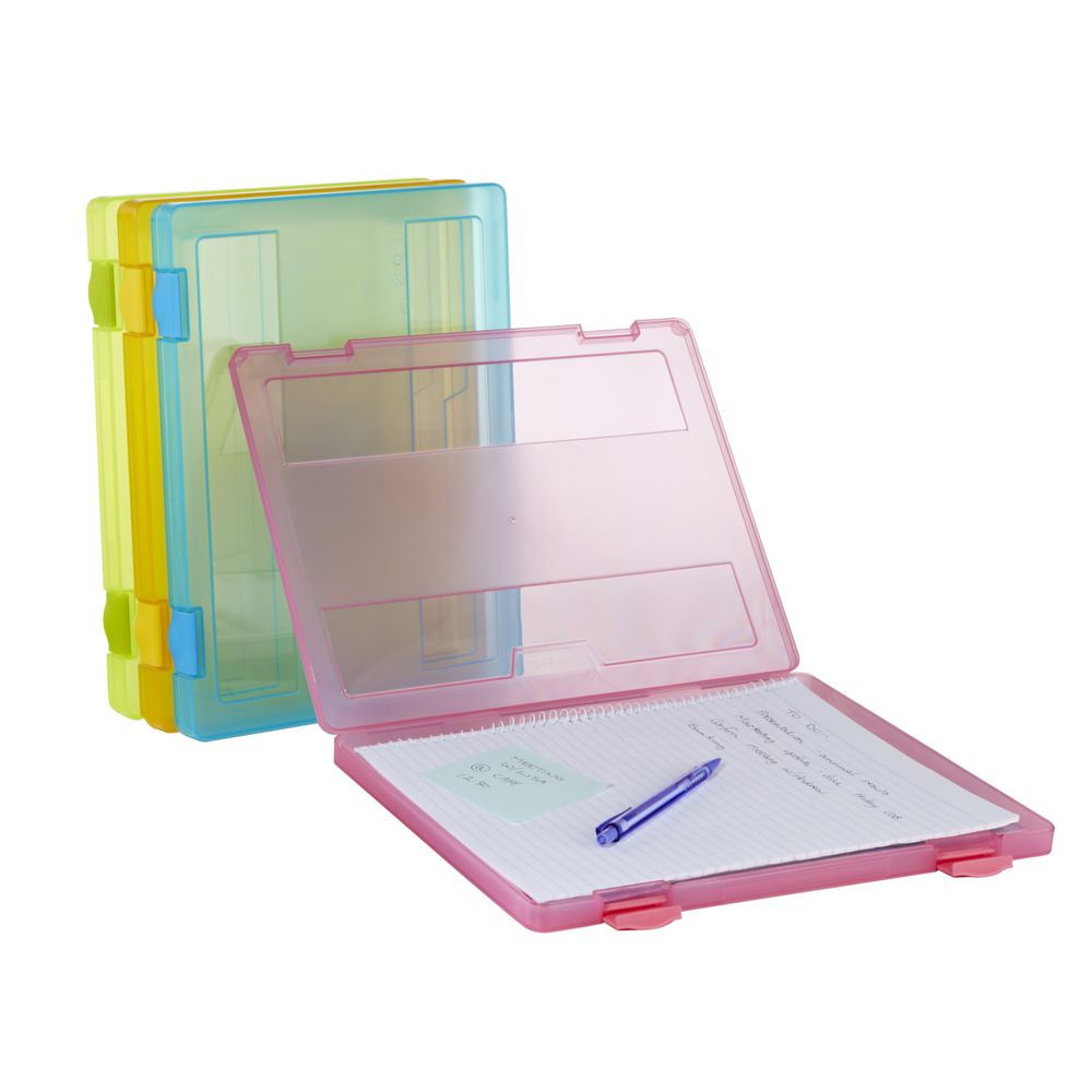 J.Burrows Stationery Case A4 Clip Closure Pink | Officeworks