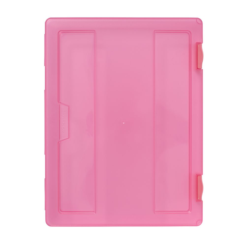J.Burrows Stationery Case A4 Clip Closure Pink