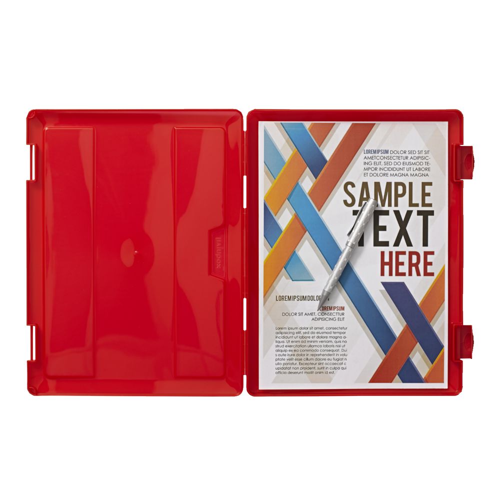 J.Burrows Stationery Case A4 Clip Closure Red