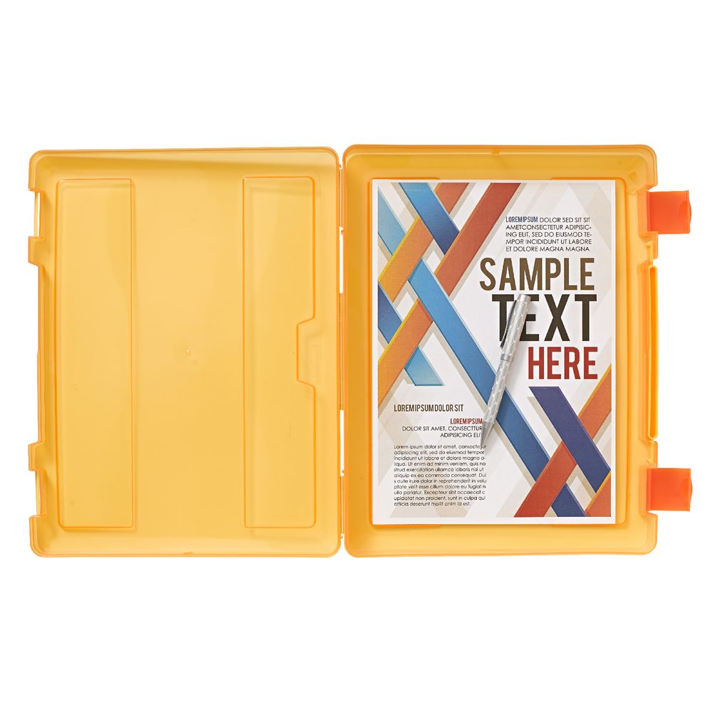 J.Burrows A4 Stationery Case with Handle Orange