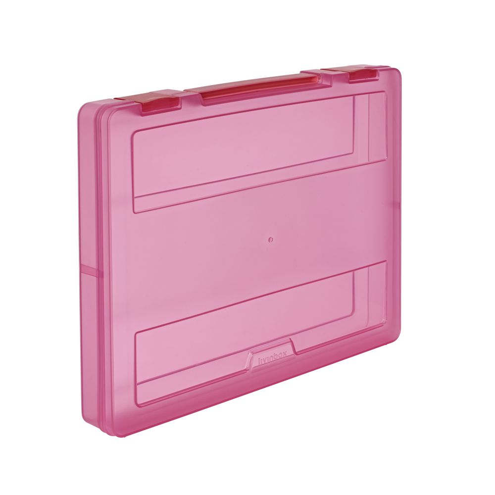 J.Burrows A4 Stationery Case with Handle Pink