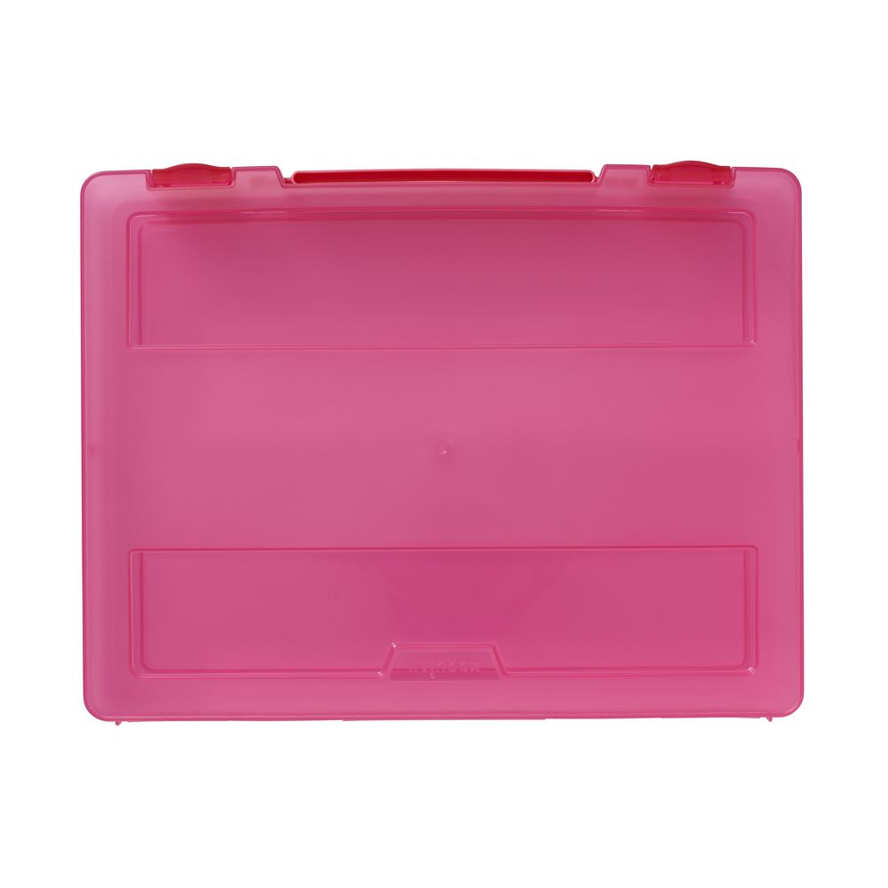 J.Burrows A4 Stationery Case with Handle Pink