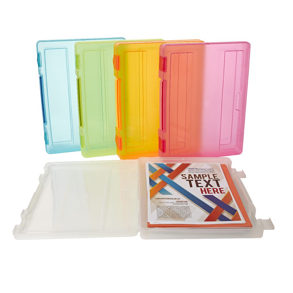 J.Burrows A4 Stationery Case with Handle Clear