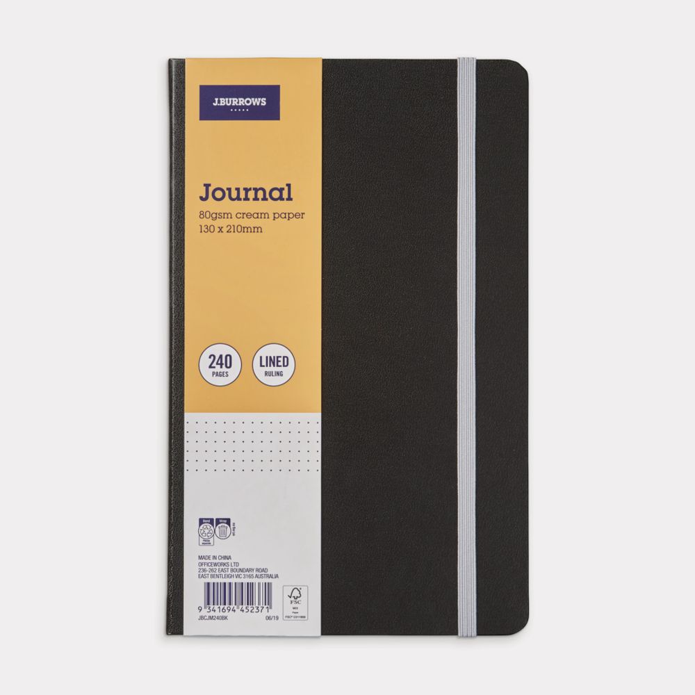 J.Burrows Medium Journal 240 Page Black
